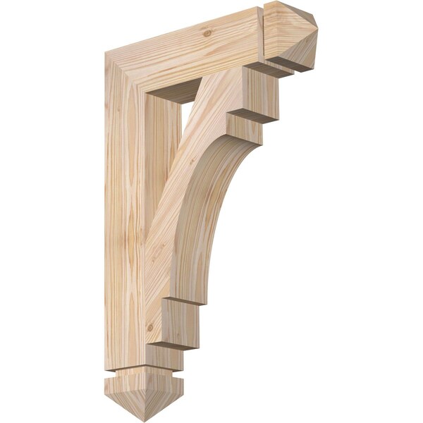 Ekena Millwork Merced Arts & Crafts Smooth Bracket, Douglas Fir, 3 1/2"W x 16"D x 24"H BKT04X16X24MRC03SDF - main